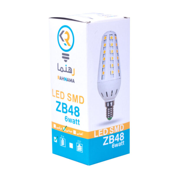 لامپ شمعی بدنه طلایی 6 وات  LED رهنما مدل ZB48 پایه E14 - Image 10